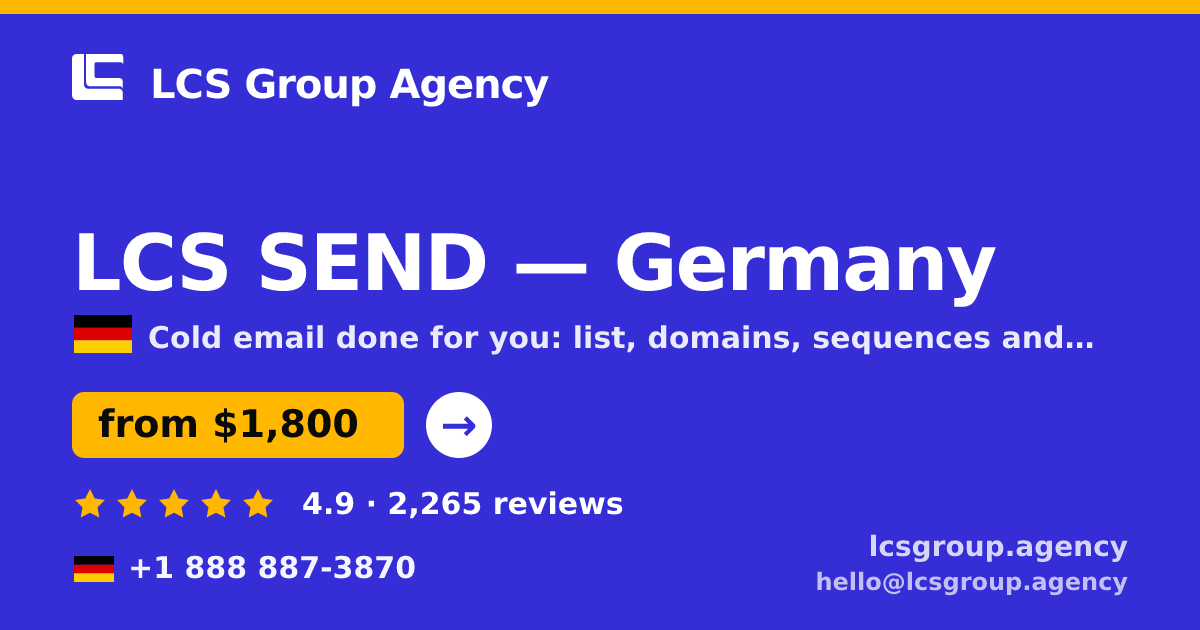 LCS SEND in Germany — from $1,800/mo, rated 4.9/5 by 2265 clients. LCS Group Agency.