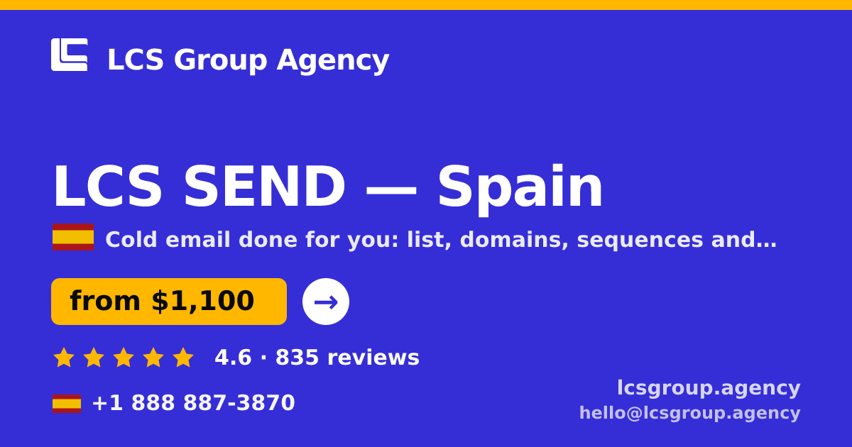 LCS SEND in Spain — from $1,100/mo, rated 4.6/5 by 835 clients. LCS Group Agency.