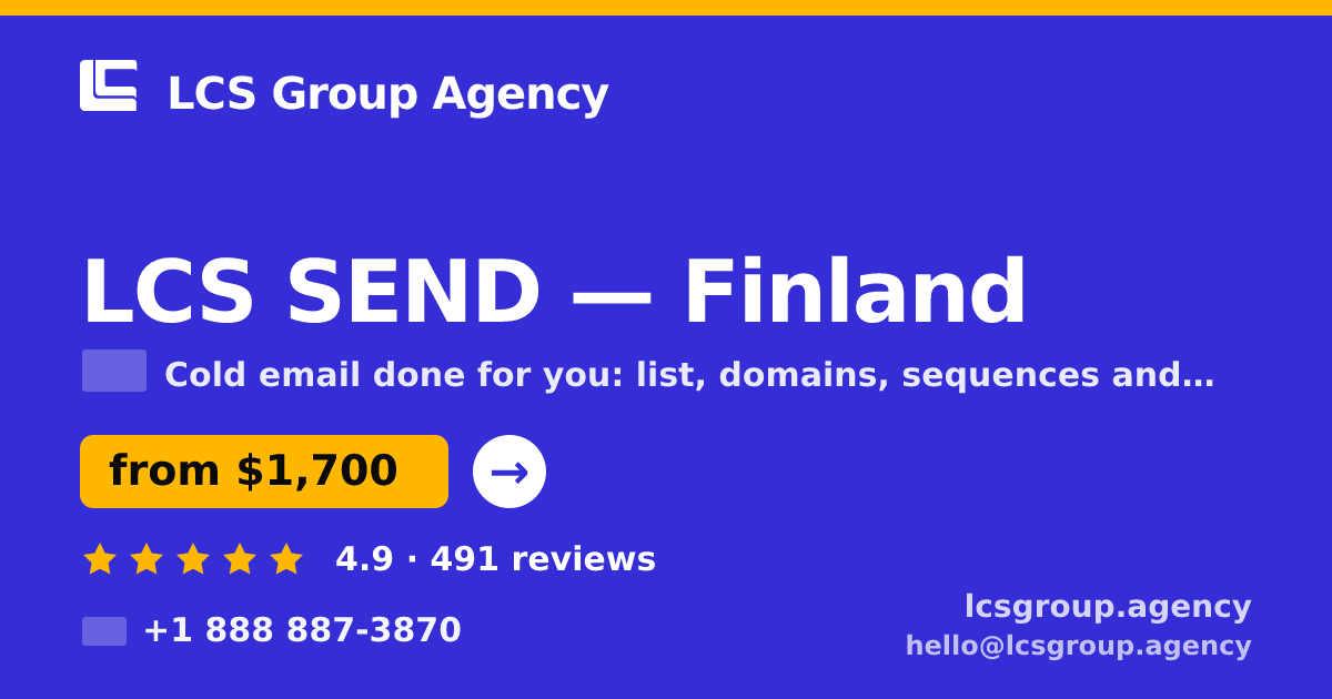 LCS SEND in Finland — from $1,700/mo, rated 4.9/5 by 491 clients. LCS Group Agency.