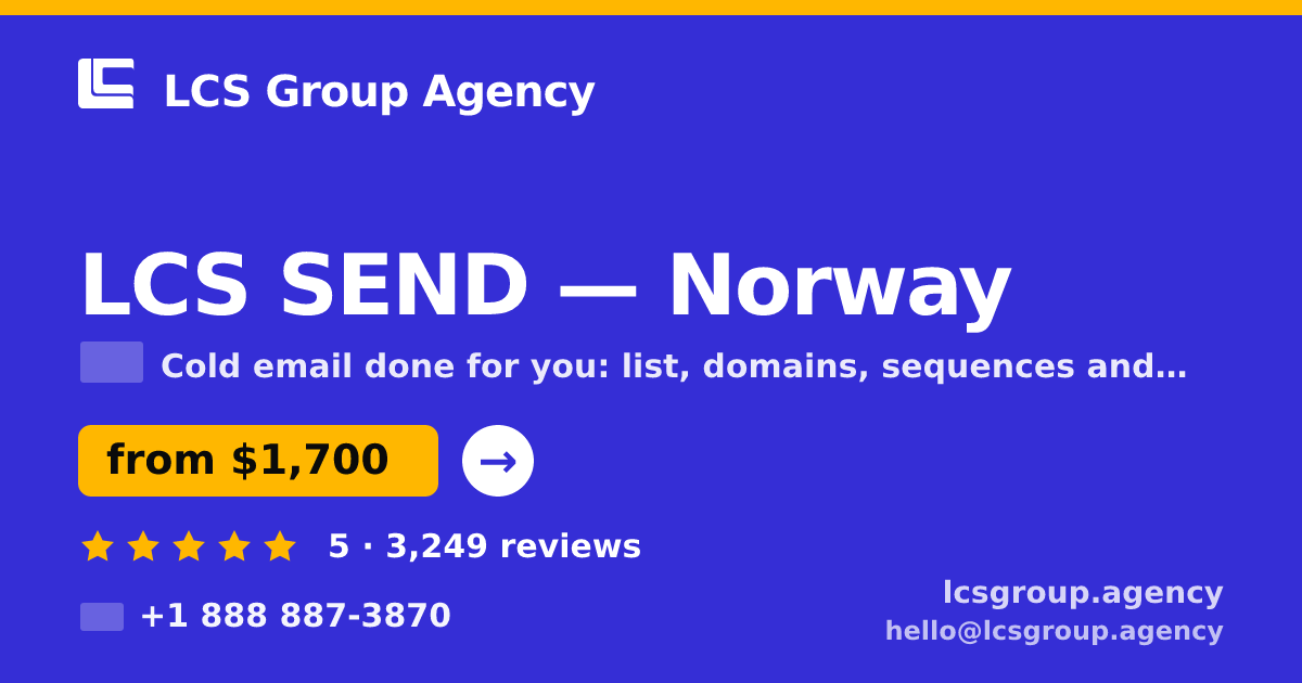 LCS SEND in Norway — from $1,700/mo, rated 5/5 by 3249 clients. LCS Group Agency.