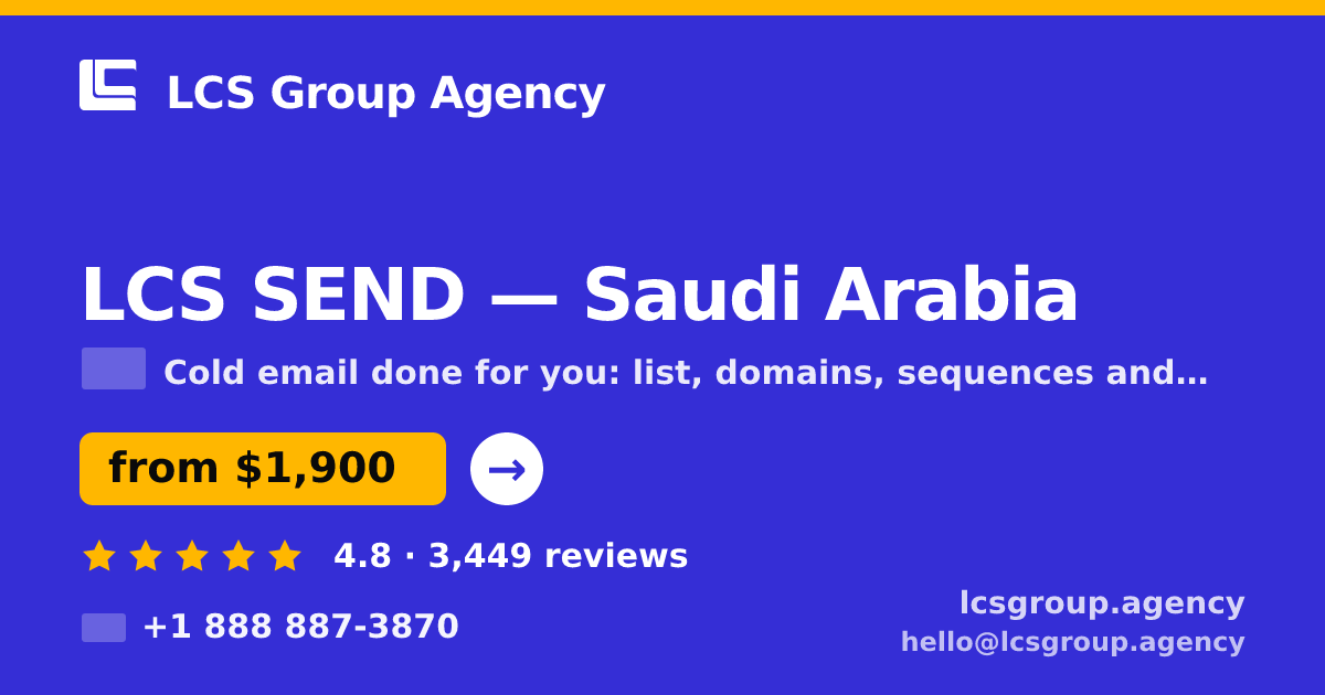 LCS SEND in Saudi Arabia — from $1,900/mo, rated 4.8/5 by 3449 clients. LCS Group Agency.