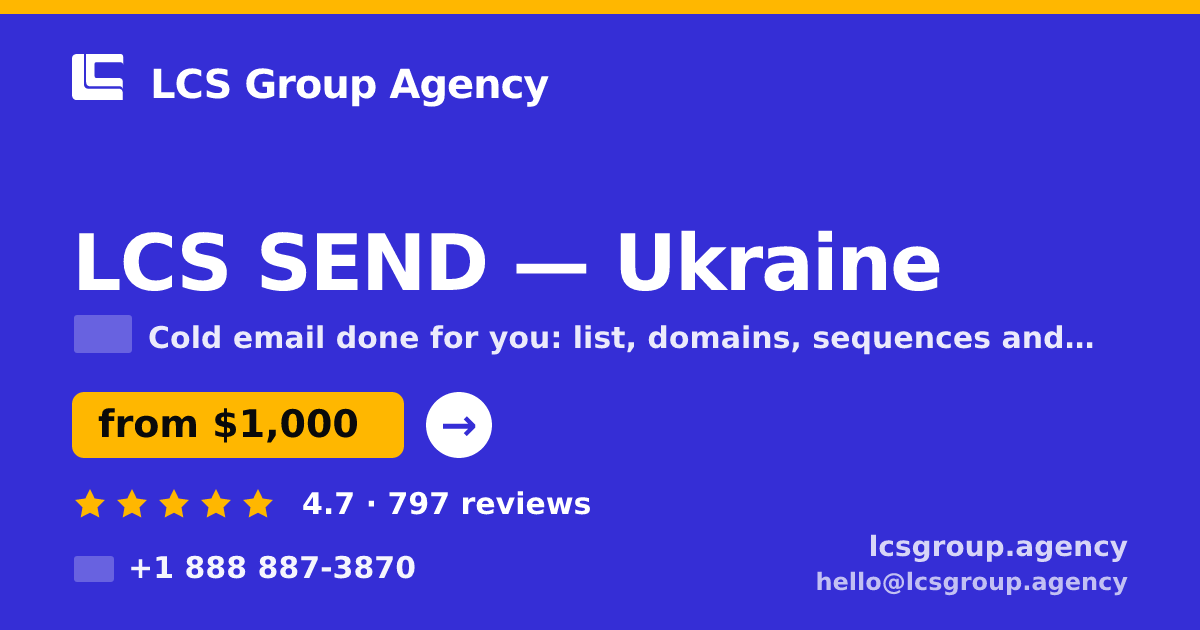 LCS SEND in Ukraine — from $1,000/mo, rated 4.7/5 by 797 clients. LCS Group Agency.