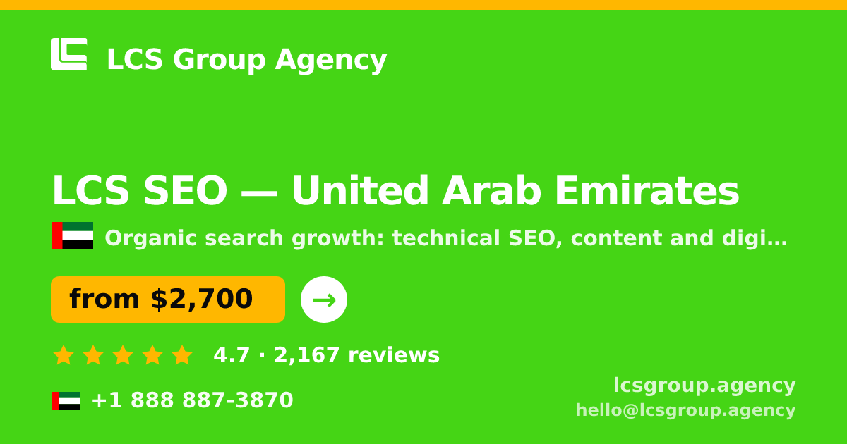 LCS SEO in Abu Dhabi — from $3,000/mo, rated 4.7/5 by 354 clients. LCS Group Agency.