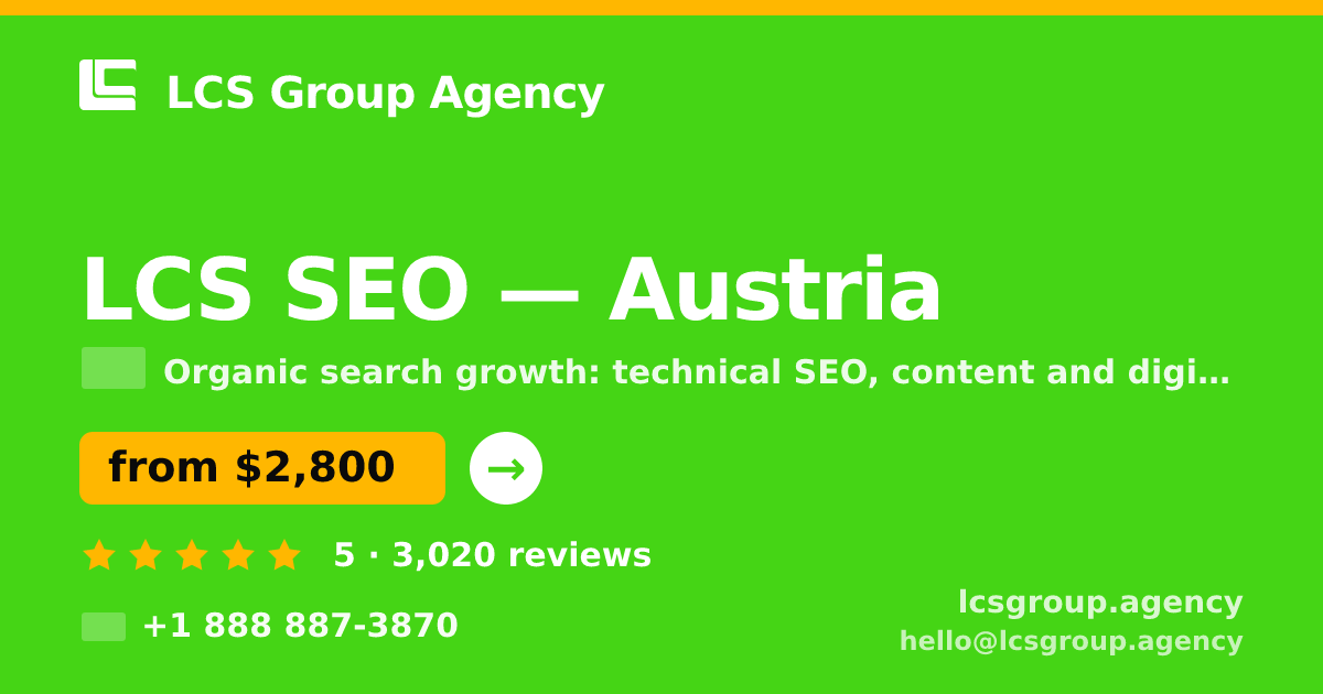 LCS SEO in Austria — from $2,800/mo, rated 5/5 by 3020 clients. LCS Group Agency.