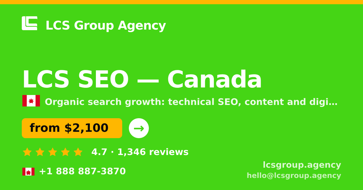 LCS SEO in Canada — from $2,000/mo, rated 4.7/5 by 1012 clients. LCS Group Agency.