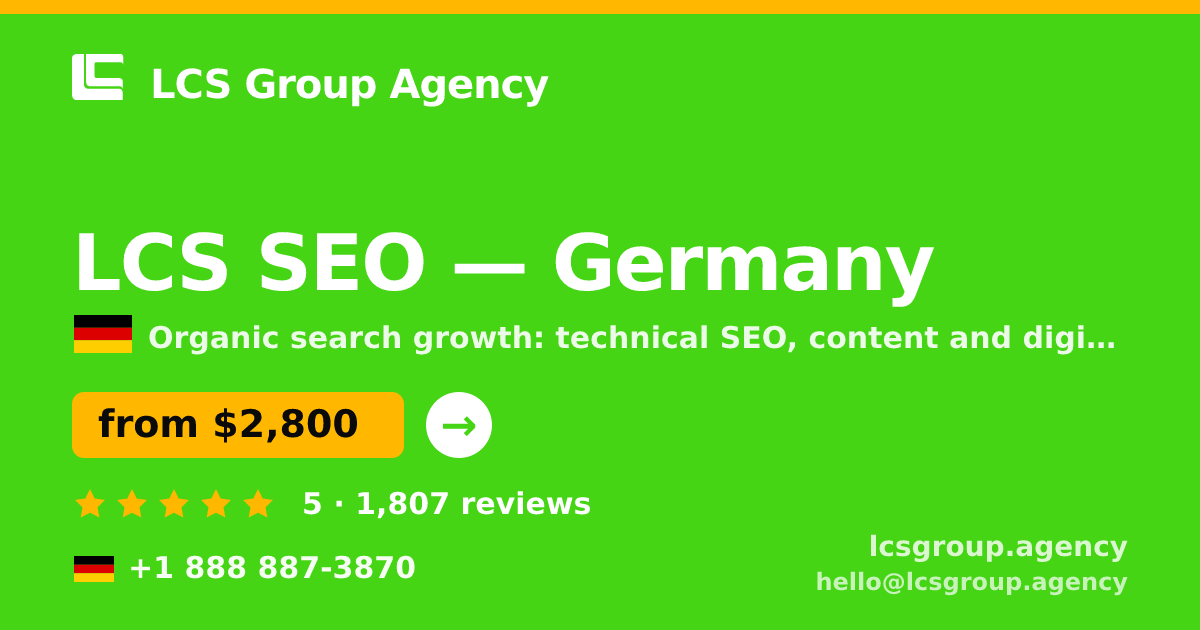 LCS SEO in Munich — from $3,100/mo, rated 4.9/5 by 1369 clients. LCS Group Agency.