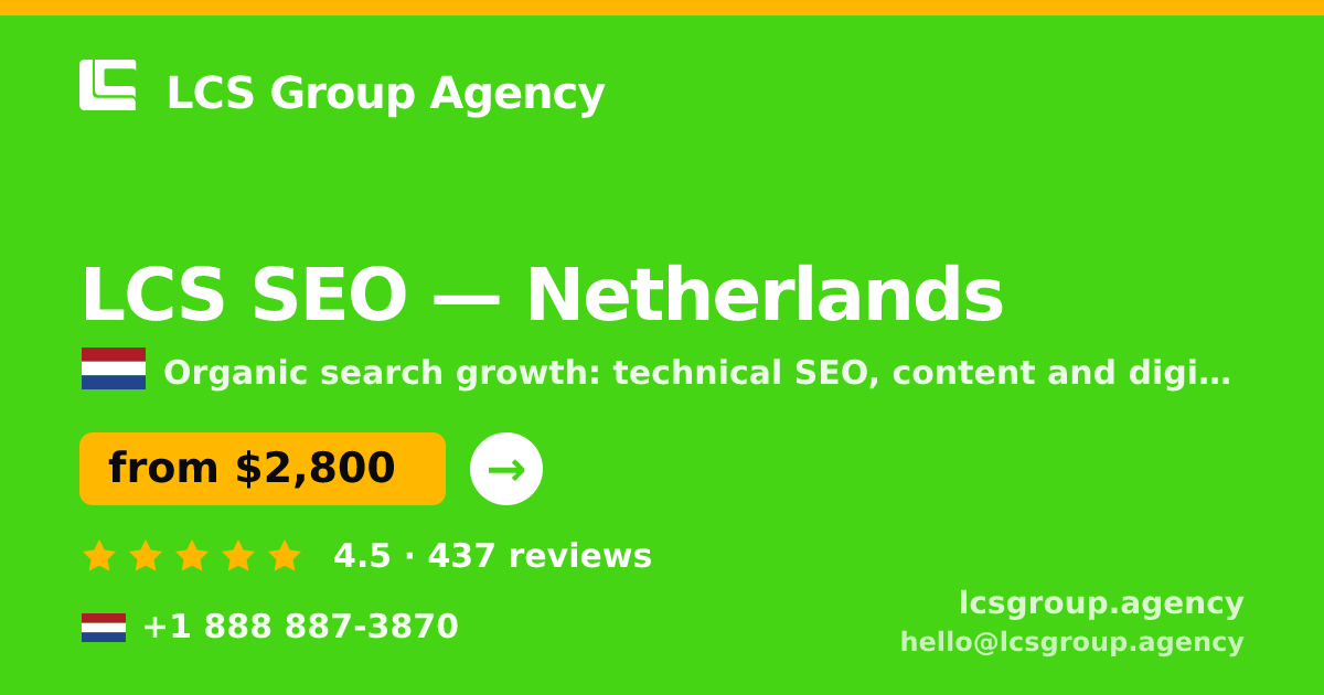 LCS SEO in The Hague — from $2,100/mo, rated 4.5/5 by 2114 clients. LCS Group Agency.
