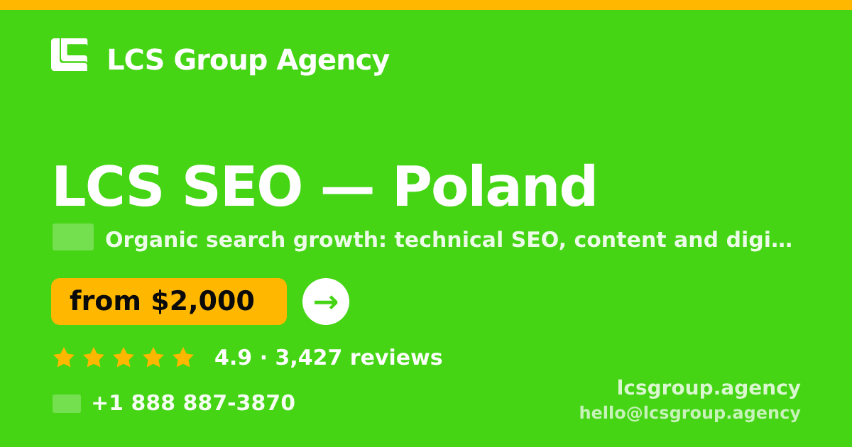 LCS SEO in Warsaw — from $1,700/mo, rated 4.8/5 by 1082 clients. LCS Group Agency.