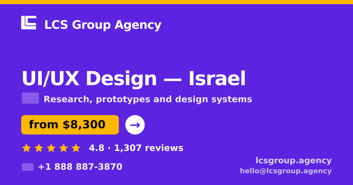 UI/UX Design in Tel Aviv — from $10,000, rated 4.9/5 by 1023 clients. LCS Group Agency.