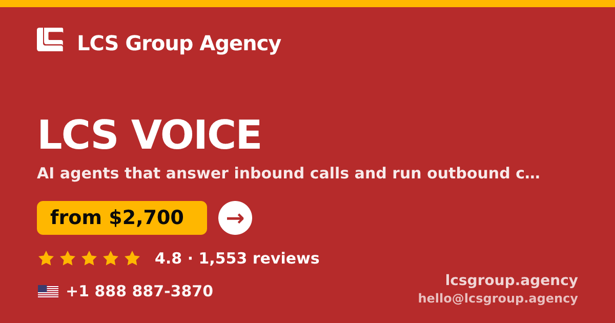 LCS VOICE in the USA — from $2,700/mo, rated 4.8/5 by 1553 clients. LCS Group Agency.