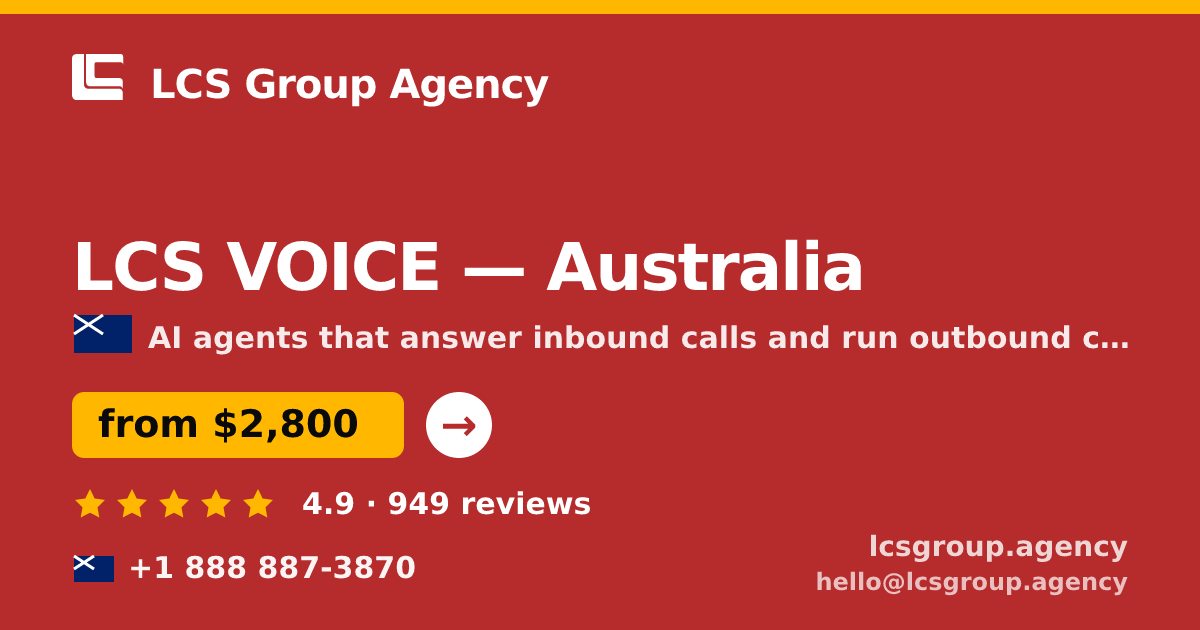 LCS VOICE in Sydney — from $2,700/mo, rated 4.8/5 by 2659 clients. LCS Group Agency.