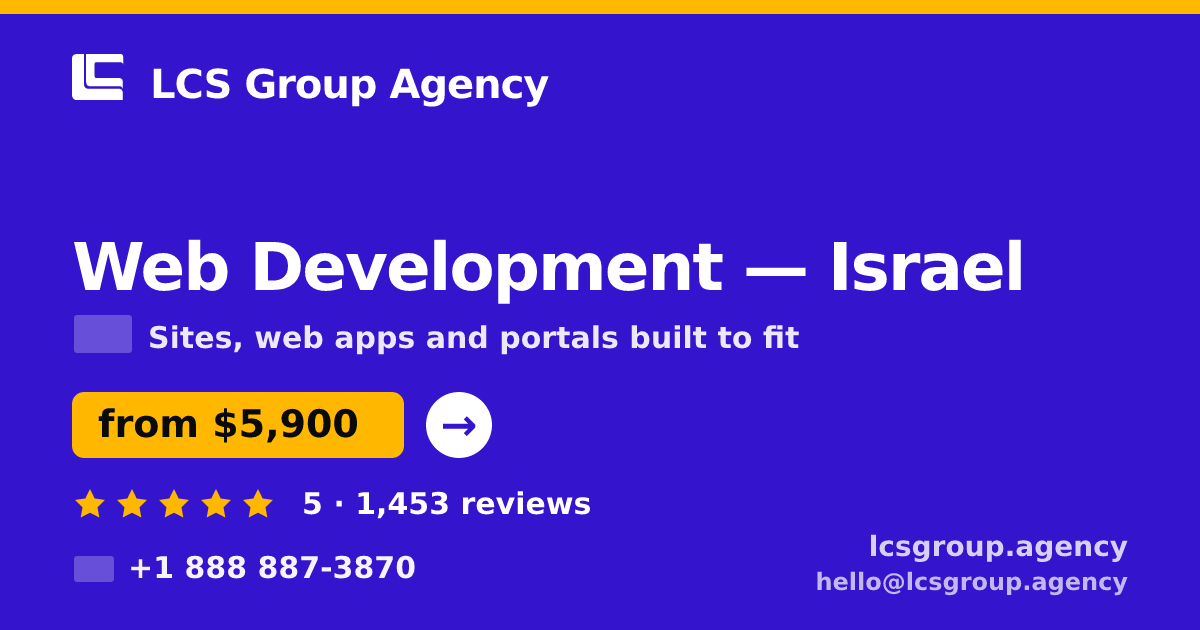 Web Development in Haifa — from $6,700, rated 4.7/5 by 1954 clients. LCS Group Agency.